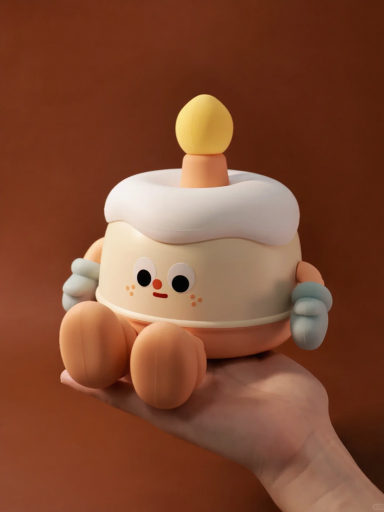 Birthday Cake Lamp – Touch Control Ambient Night Light with Phone Holder, Rechargeable LED Mood Light for Bedroom or Gifts