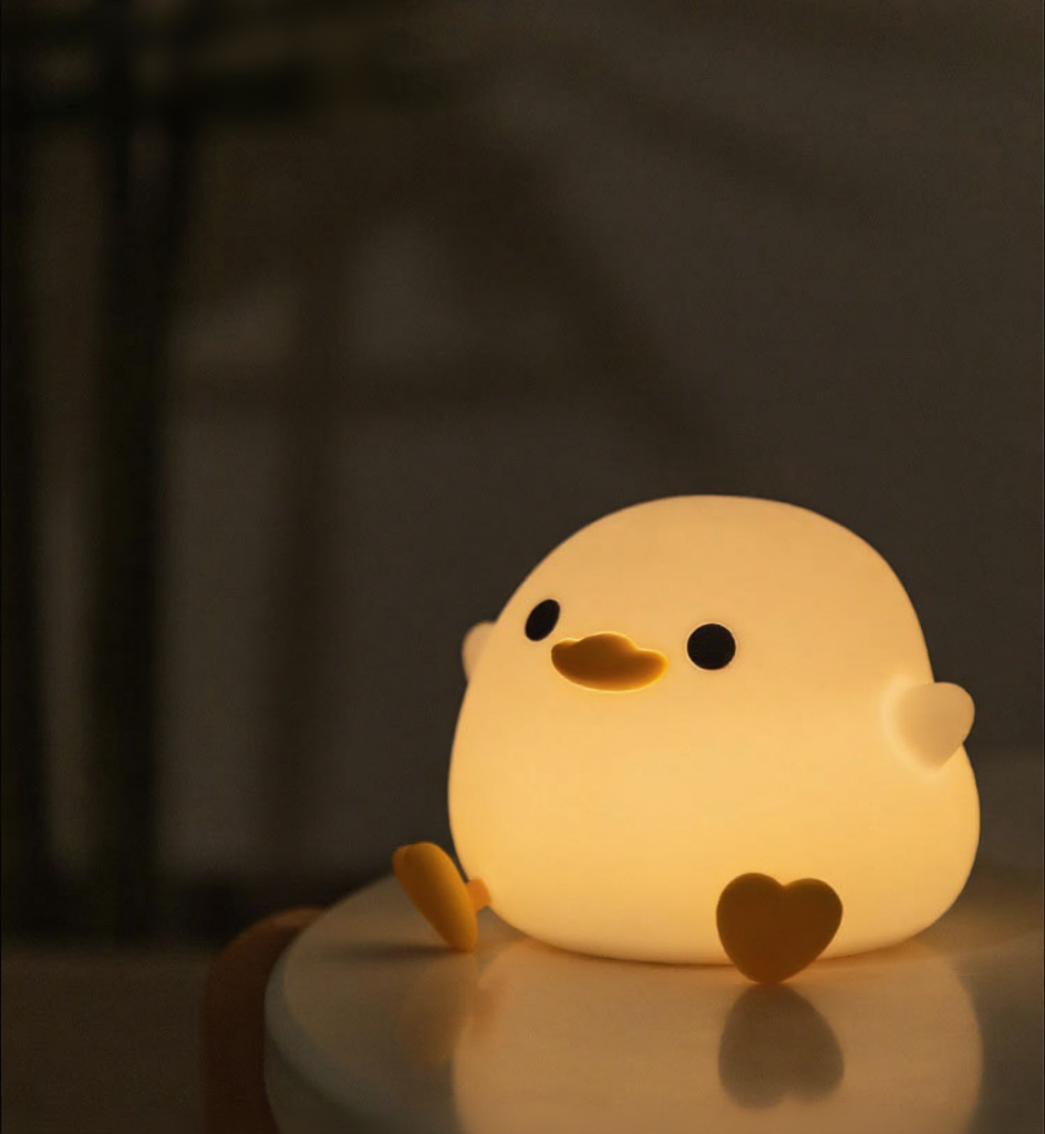 Dashing Duck Night Light – Tap Control Bedside Lamp with Timer, Fun LED Sleep Companion Light for Bedroom & Gifts