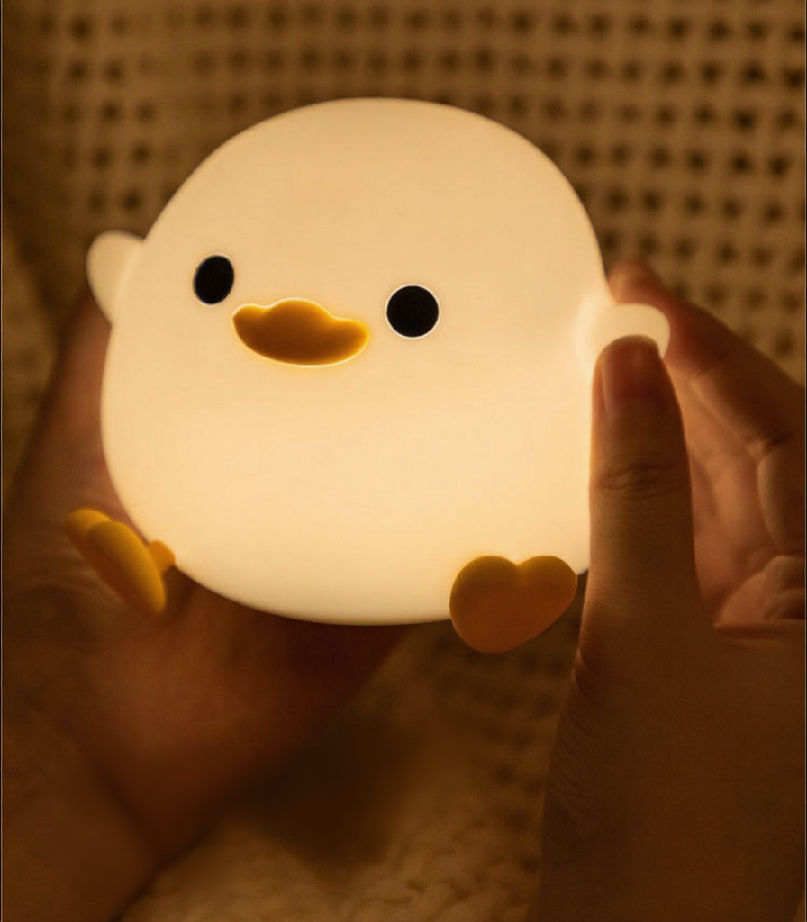 Dashing Duck Night Light – Tap Control Bedside Lamp with Timer, Fun LED Sleep Companion Light for Bedroom & Gifts