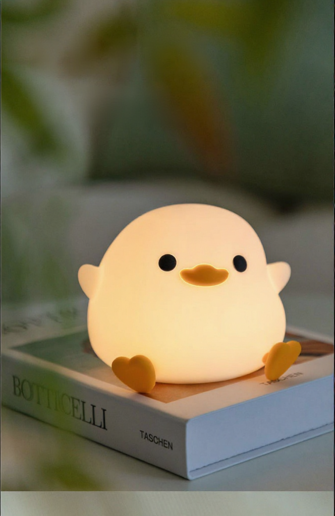 Dashing Duck Night Light – Tap Control Bedside Lamp with Timer, Fun LED Sleep Companion Light for Bedroom & Gifts