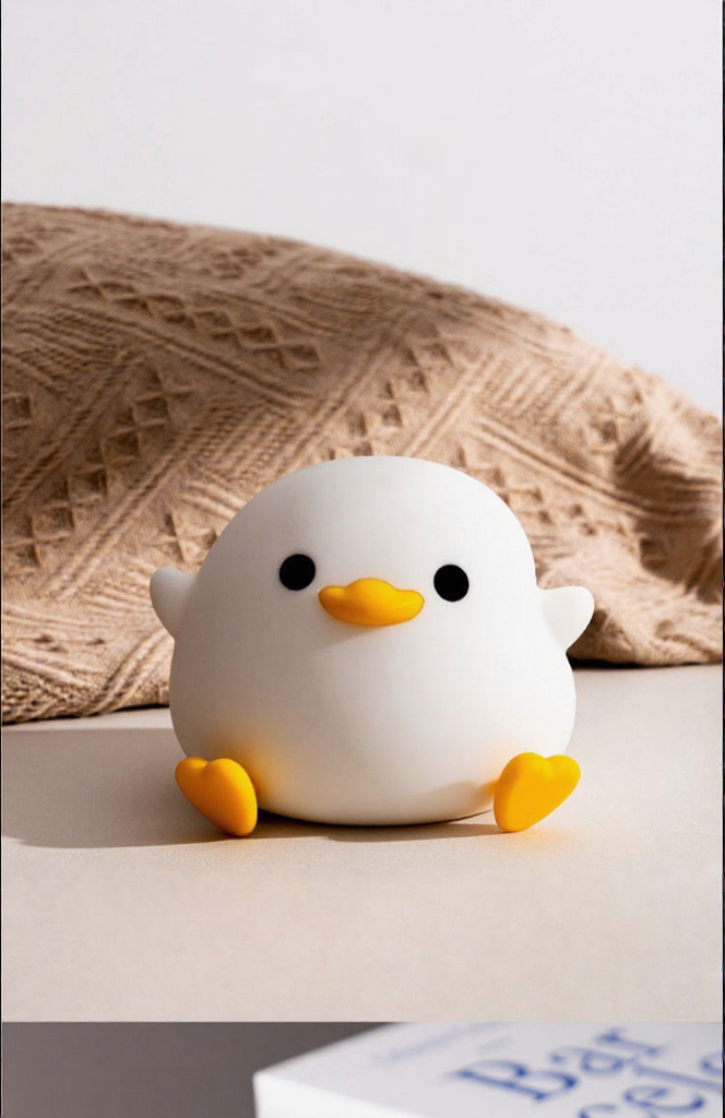 Dashing Duck Night Light – Tap Control Bedside Lamp with Timer, Fun LED Sleep Companion Light for Bedroom & Gifts