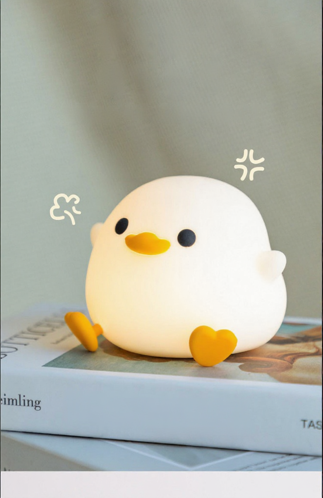 Dashing Duck Night Light – Tap Control Bedside Lamp with Timer, Fun LED Sleep Companion Light for Bedroom & Gifts