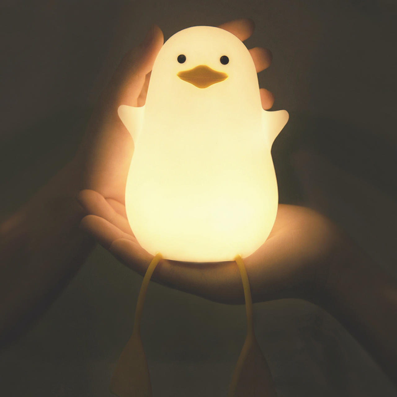 Dashing Seagull Night Light – Soft Silicone Tap Control Bedside Lamp with Timer and Phone Holder, Rechargeable LED Sleep Companion Light