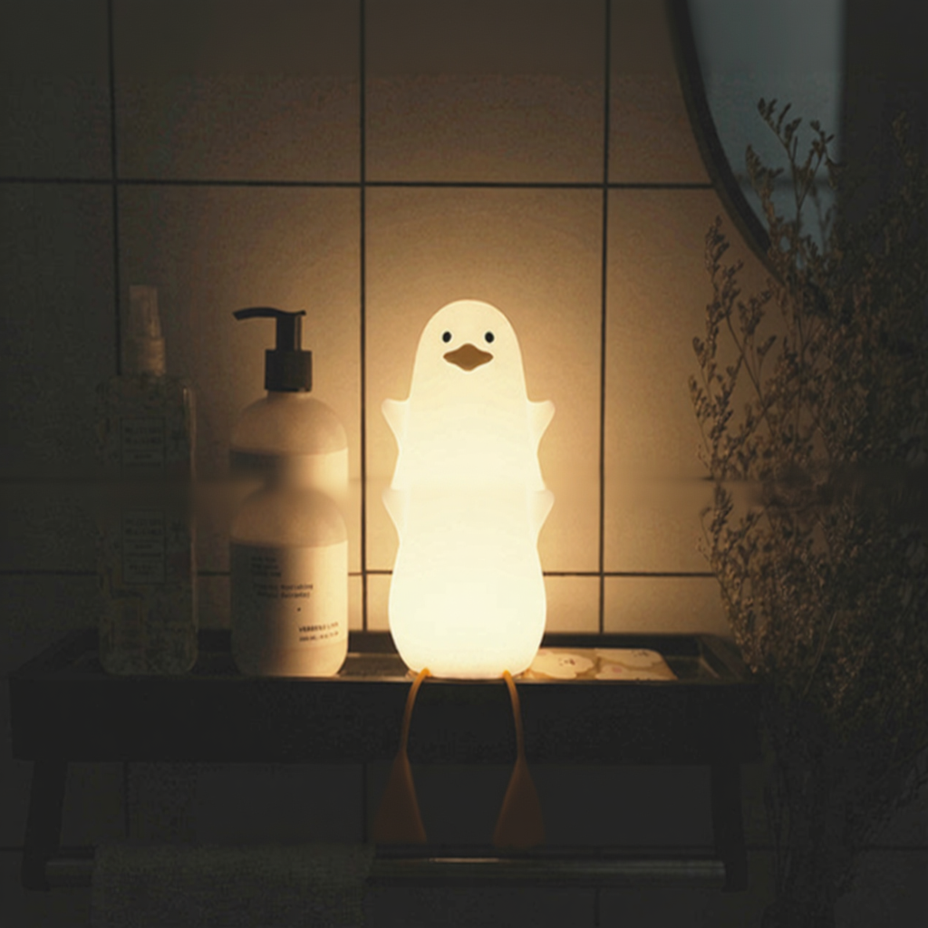 Dashing Seagull Night Light – Soft Silicone Tap Control Bedside Lamp with Timer and Phone Holder, Rechargeable LED Sleep Companion Light