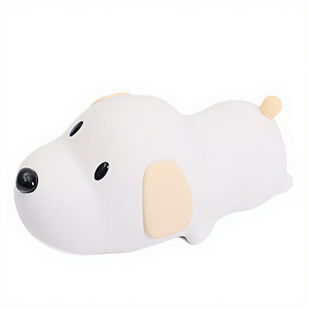 Dull Dog Night Light – Soft Silicone Sleep Companion Lamp with Timer and Stepless Dimming, Rechargeable LED Bedside Light