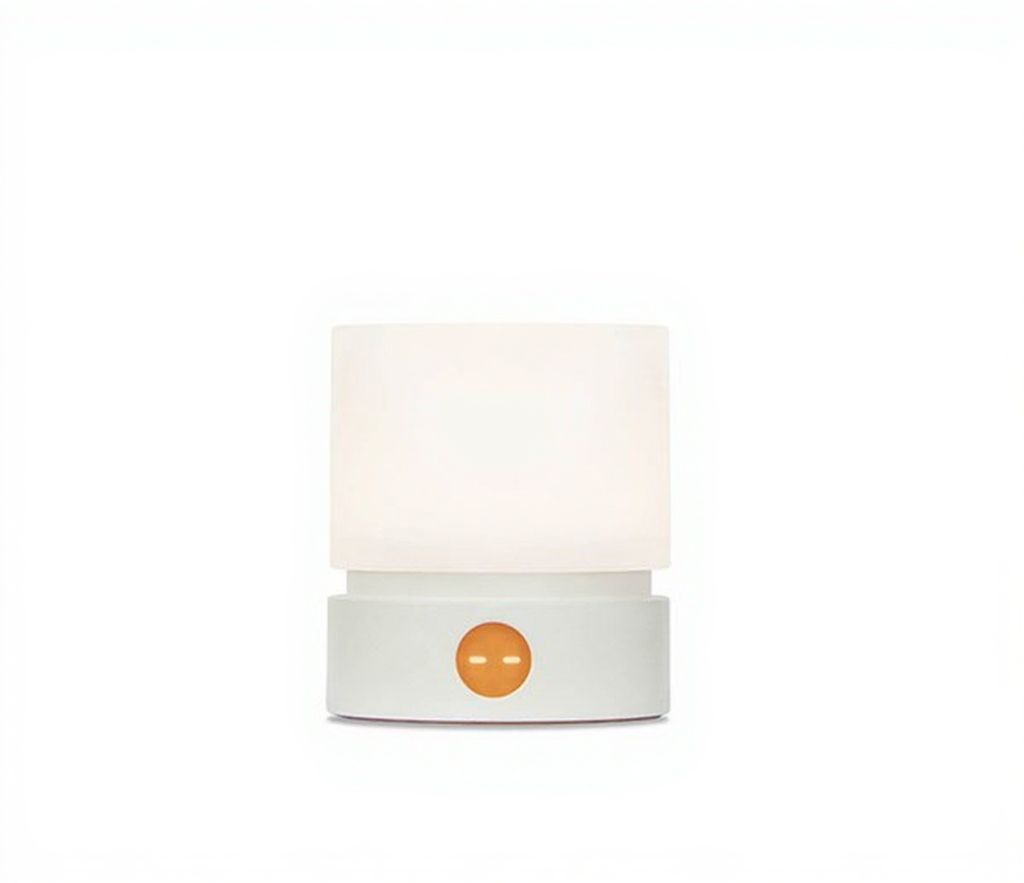 HBK Cylindrical Night Light – Breathing Sleep Aid Lamp with Stepless Dimming, Rechargeable LED Ambient Light in White, Brown & Orange