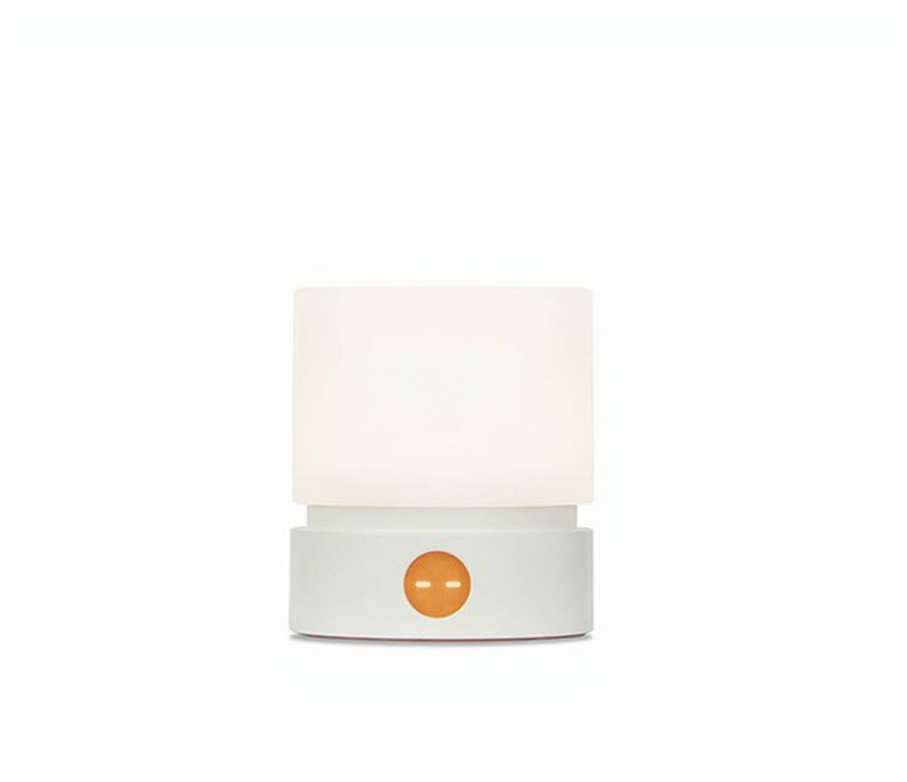 HBK Cylindrical Night Light – Breathing Sleep Aid Lamp with Stepless Dimming, Rechargeable LED Ambient Light in White, Brown & Orange