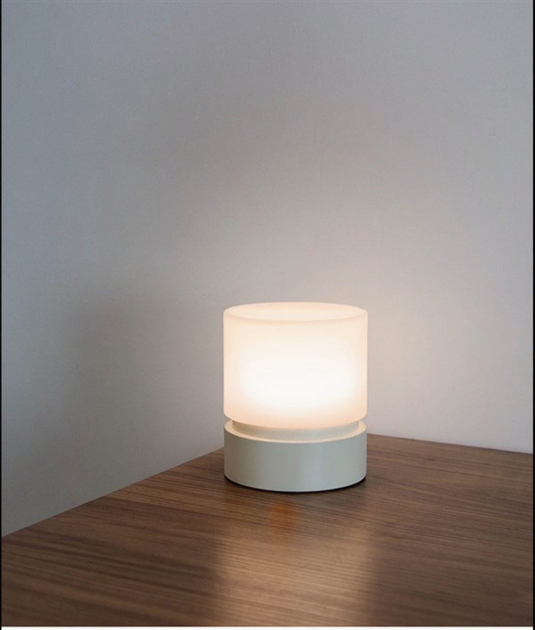HBK Cylindrical Night Light – Breathing Sleep Aid Lamp with Stepless Dimming, Rechargeable LED Ambient Light in White, Brown & Orange