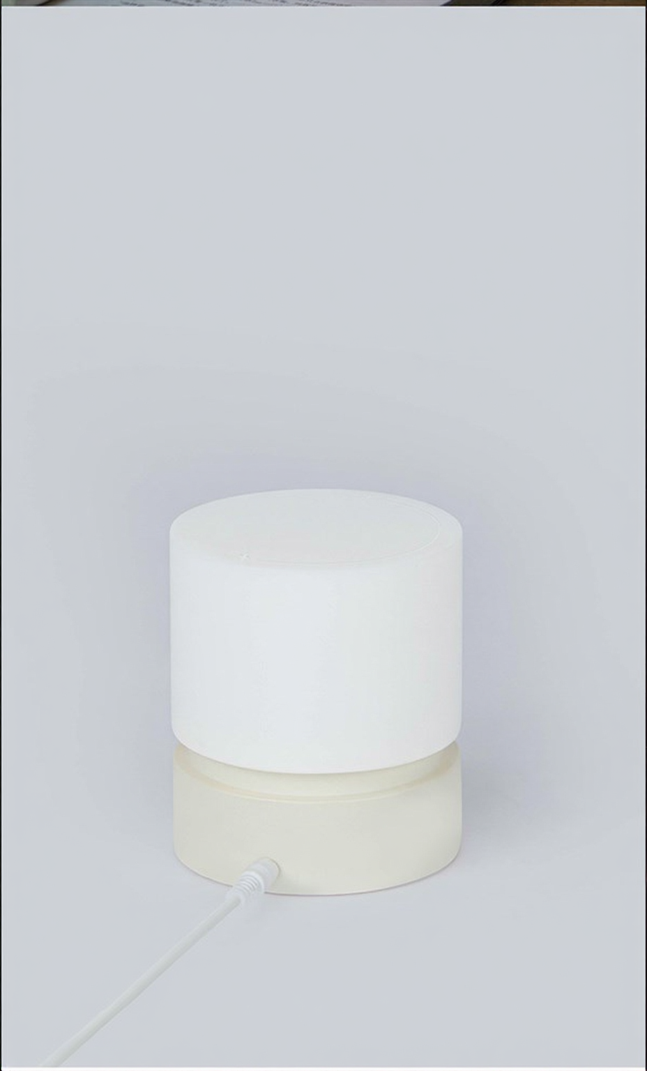 HBK Cylindrical Night Light – Breathing Sleep Aid Lamp with Stepless Dimming, Rechargeable LED Ambient Light in White, Brown & Orange