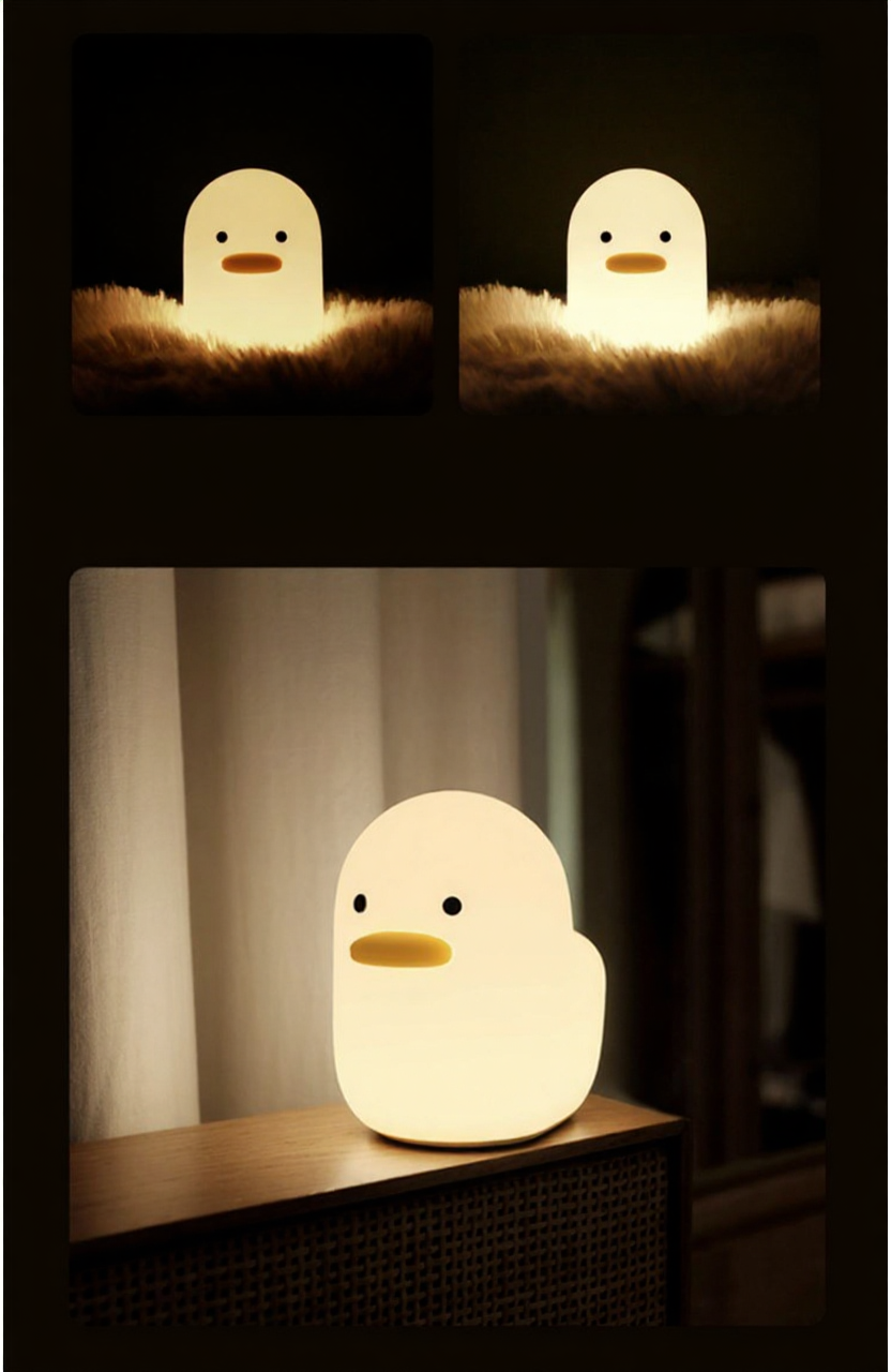 MUID Dull Duck Sleep Lamp – Soft Silicone Night Light with Light Sensor, Warm Soothing Glow for Relaxing Sleep