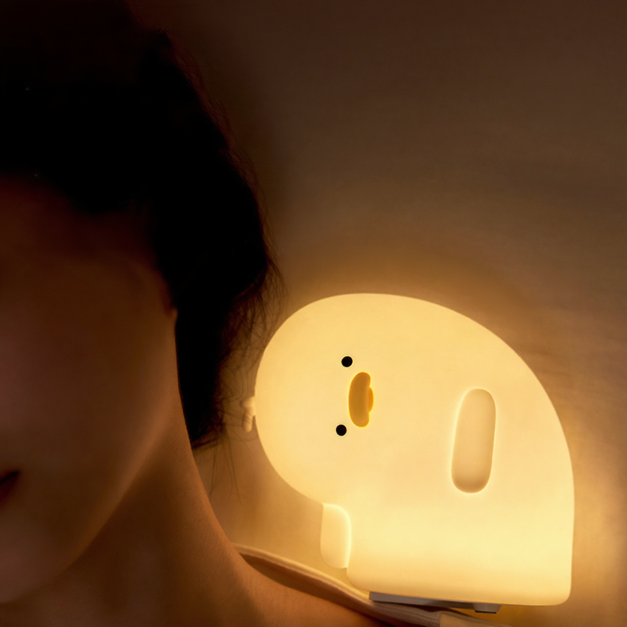 Why Duck Sleep Lamp – Cute Silicone Night Light with Tap Control, Timer Off & Adjustable Brightness