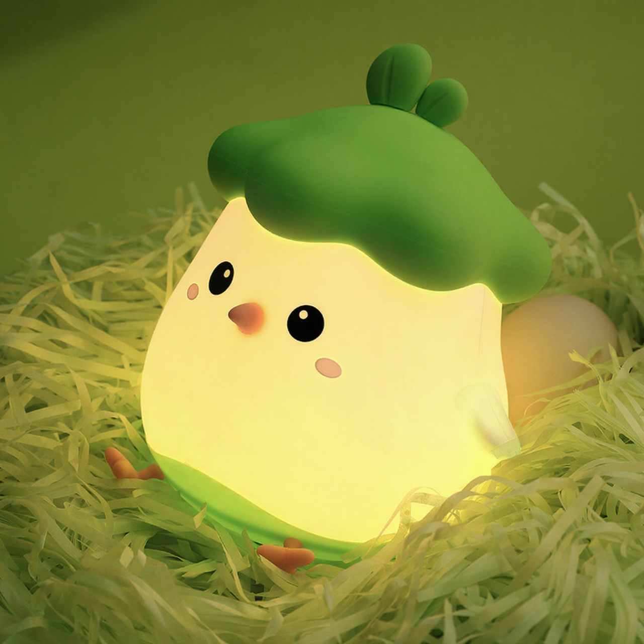 Vegetable Silicone Sleep Lamp – Cute Bedside Night Light with Tap Control, Timer Off & Soft Glow Design
